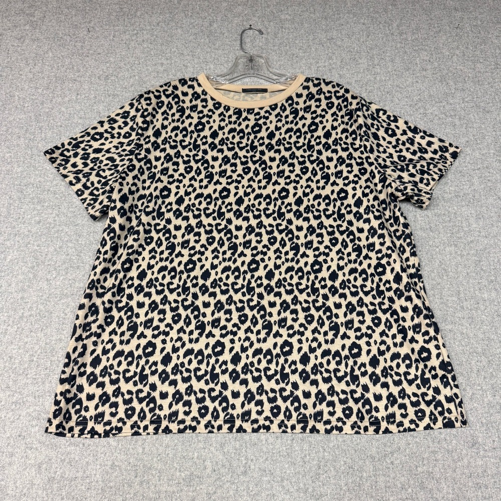 Blooming Jelly Leopard Print T-Shirt XXL Tan Black Short Sleeve Crew Neck Top